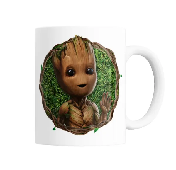 Taza de Cerámica Groot Bebé Mirando Desde el Bosque