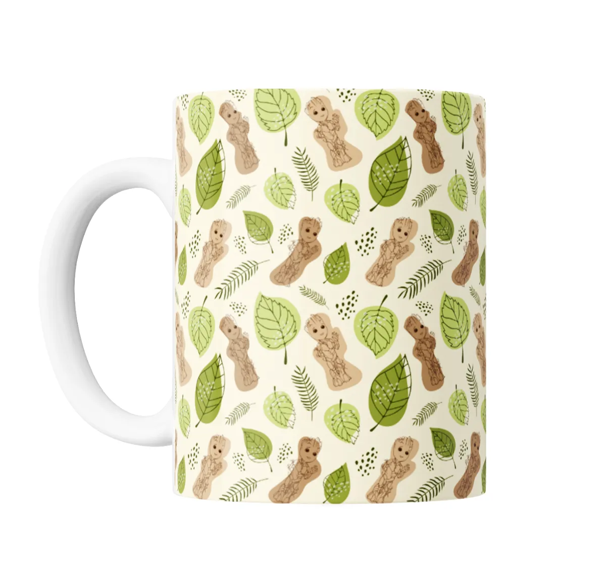 Taza de Cerámica Groot Patrón Hojas y Hojitas - vista 2