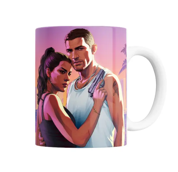 Taza de Cerámica GTA VI Lucia y Jason