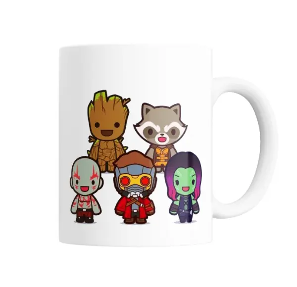 Taza de Cerámica Guardianes de la Galaxia Groot Rocket Star-Lord Drax Gamora Chibi