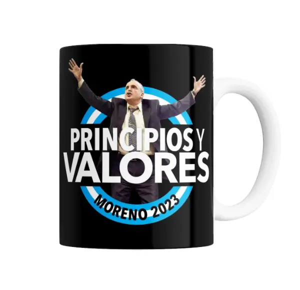 Taza de Cerámica Guillermo Moreno Principios y Valores 2023