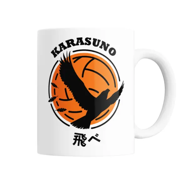 Taza de Cerámica Haikyuu Karasuno Cuervo Volador