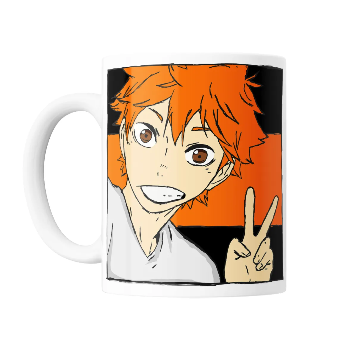 Taza de Cerámica Haikyuu Shoyo Hinata Señal de Paz - vista 2
