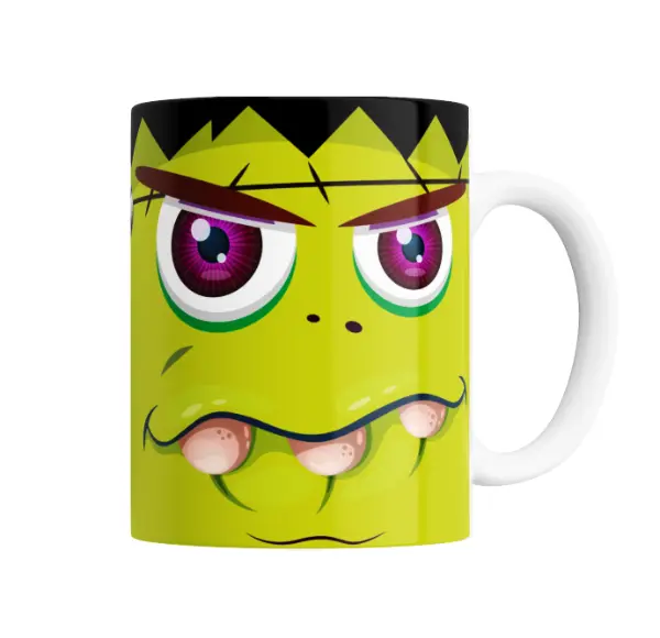Taza de Cerámica Halloween Monstruo Verde Frankenstein