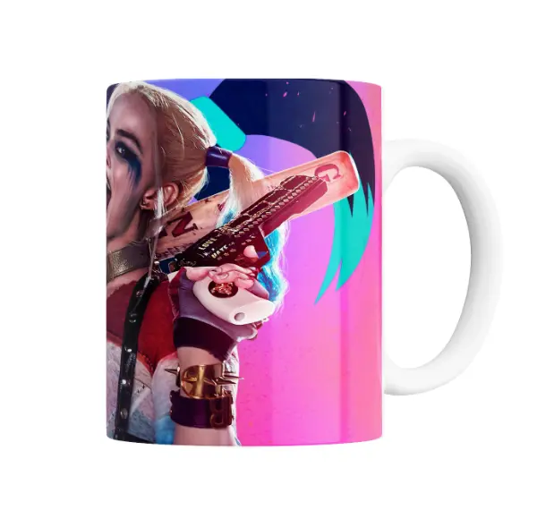 Taza de Cerámica Harley Quinn Suicide Squad Bate y Pistola