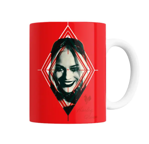 Taza de Cerámica Harley Quinn Rombos Rojo
