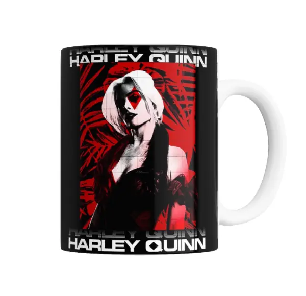 Taza de Cerámica Harley Quinn Rojo y Negro
