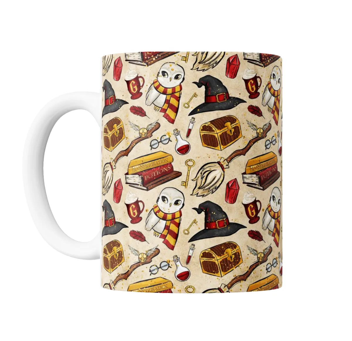 Taza de Cerámica Harry Potter Patrón Hogwarts Búho Hedwig Pociones - vista 2