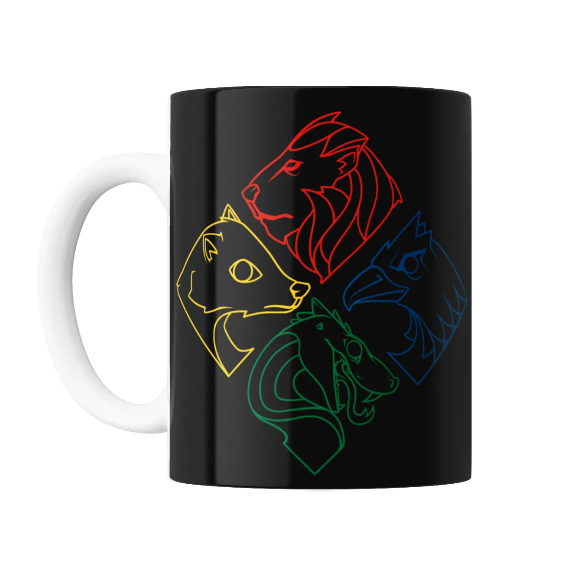 Taza de Cerámica Harry Potter Casas de Hogwarts Animales - vista 2