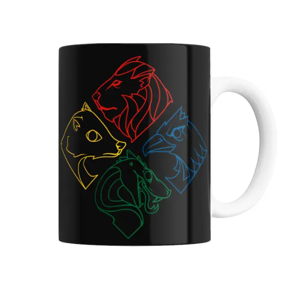 Taza de Cerámica Harry Potter Casas de Hogwarts Animales