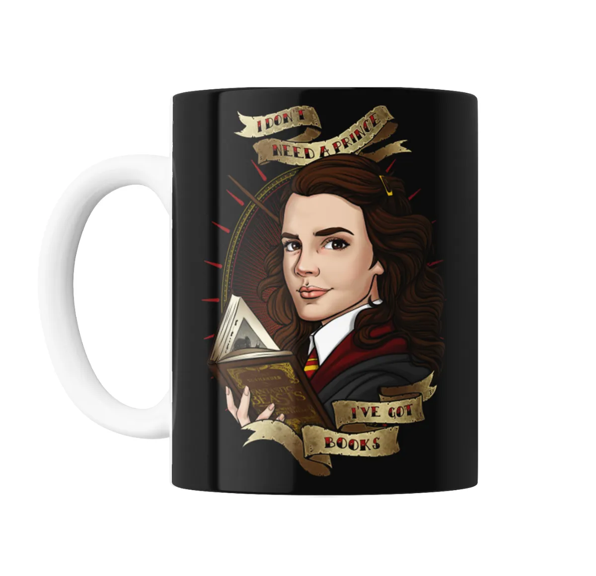 Taza de Cerámica Harry Potter Hermione I Don't Need a Prince I've Got Books - vista 2