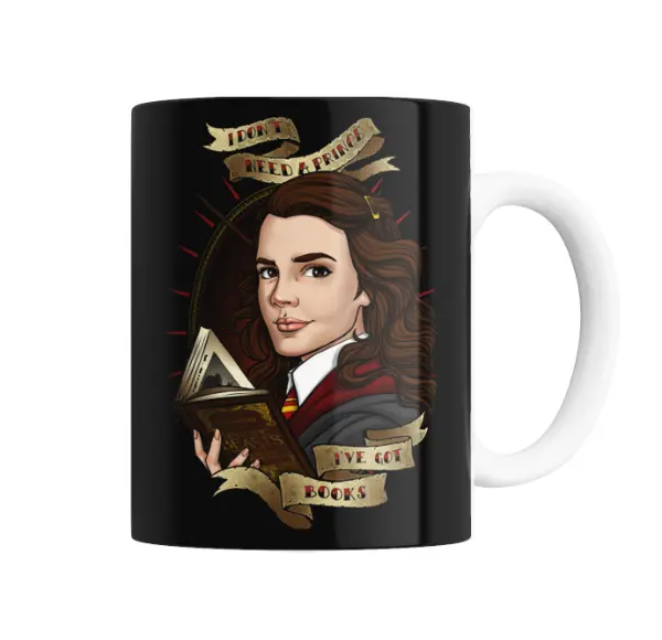 Taza de Cerámica Harry Potter Hermione I Don't Need a Prince I've Got Books