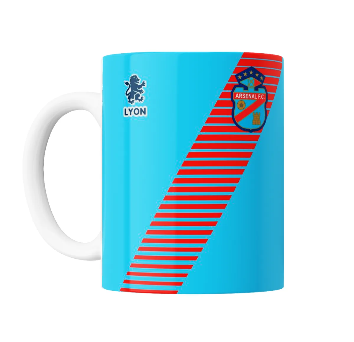 Taza de Cerámica Arsenal F.C. Lyon Rayas Rojas - vista 2