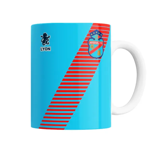 Taza de Cerámica Arsenal F.C. Lyon Rayas Rojas