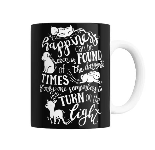 Taza de Cerámica Harry Potter Frase Dumbledore Felicidad en la Oscuridad