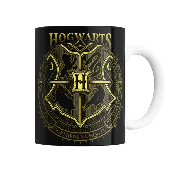 Taza de Cerámica Harry Potter Escudo Hogwarts Dorado