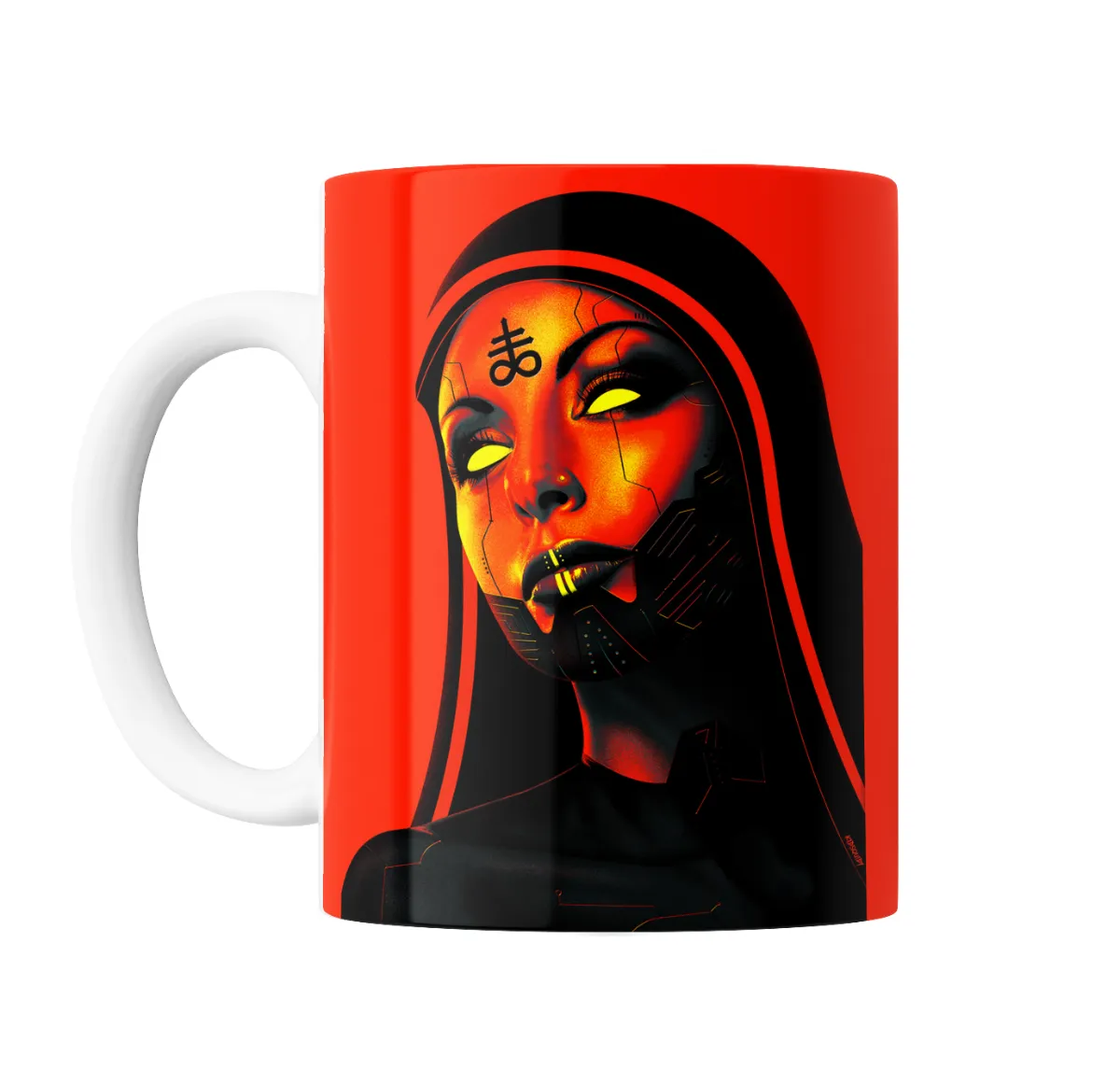Taza de Cerámica Monja Cyberpunk Rojo - vista 2