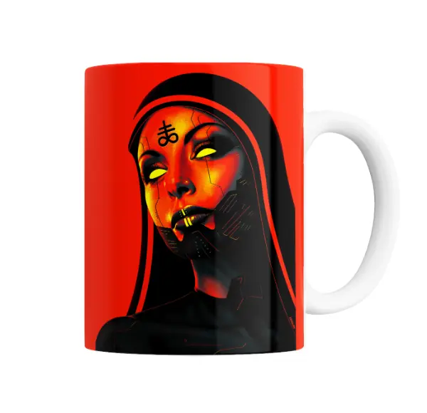 Taza de Cerámica Monja Cyberpunk Rojo