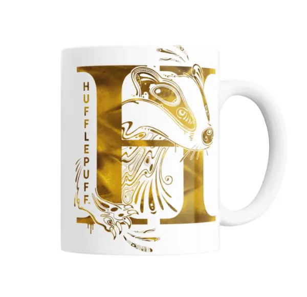 Taza de Cerámica Harry Potter Hufflepuff Tejón Dorado