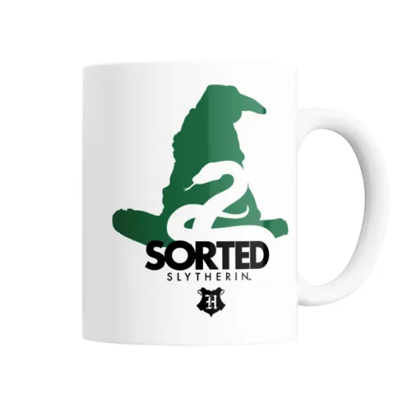 Taza de Cerámica Harry Potter Sorted Slytherin Sombrero Seleccionador