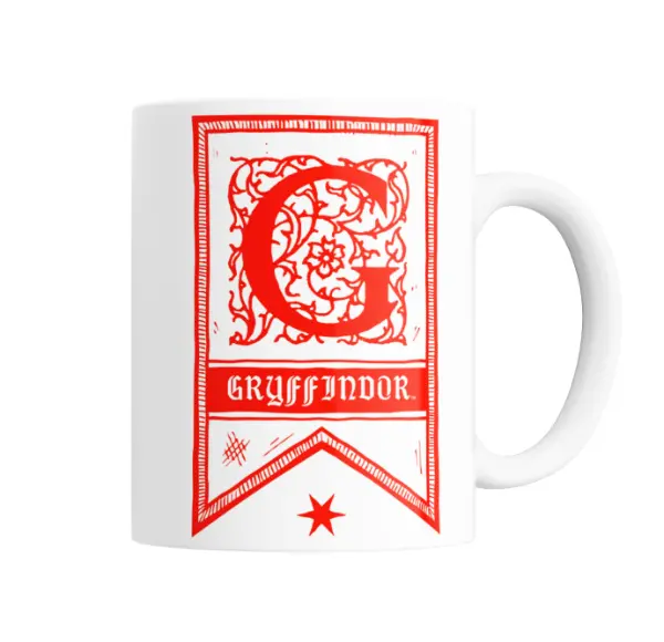 Taza de Cerámica Harry Potter Gryffindor Estandarte Rojo