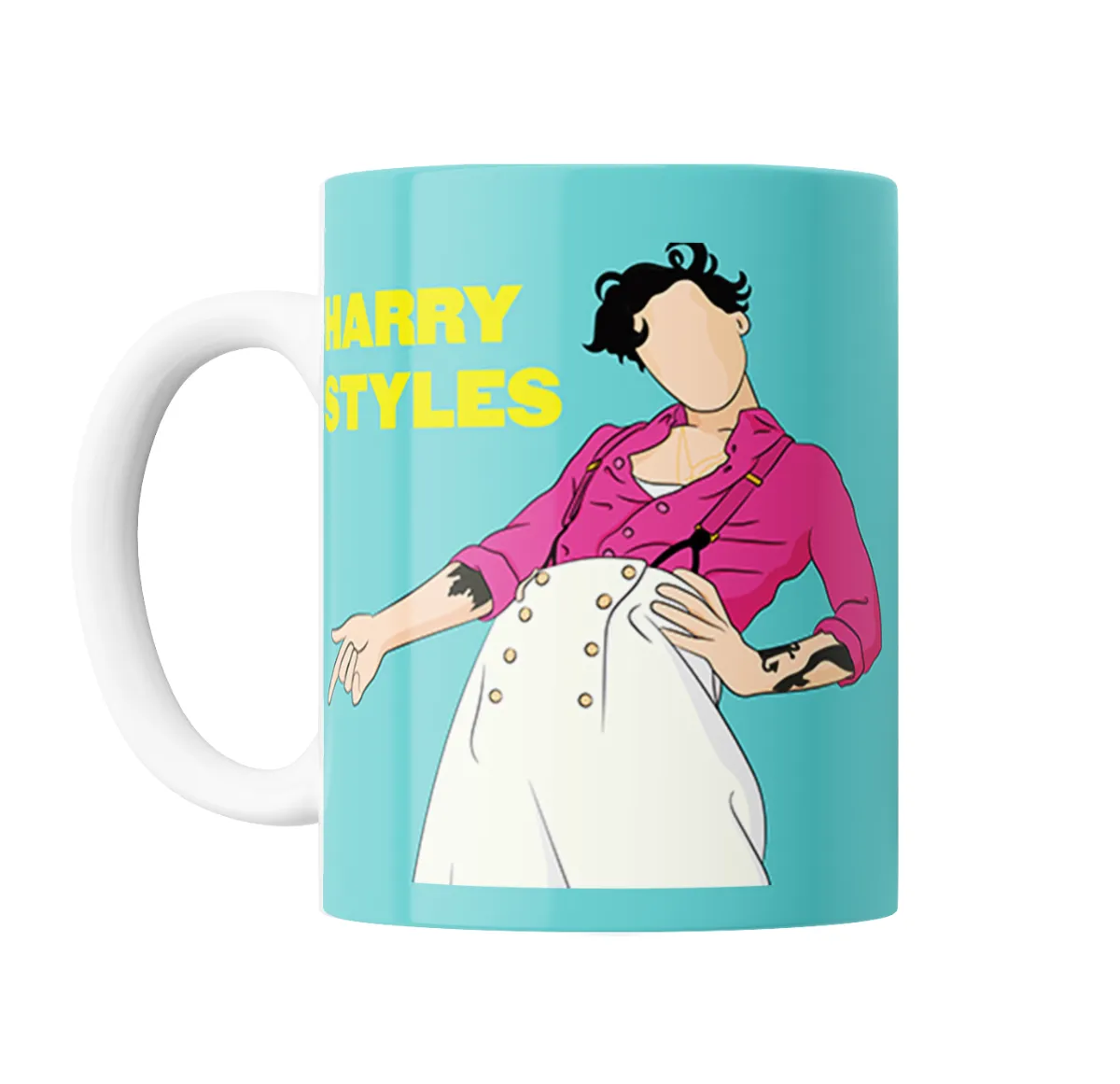 Taza de Cerámica Harry Styles Ilustración Camisa Rosa - vista 2