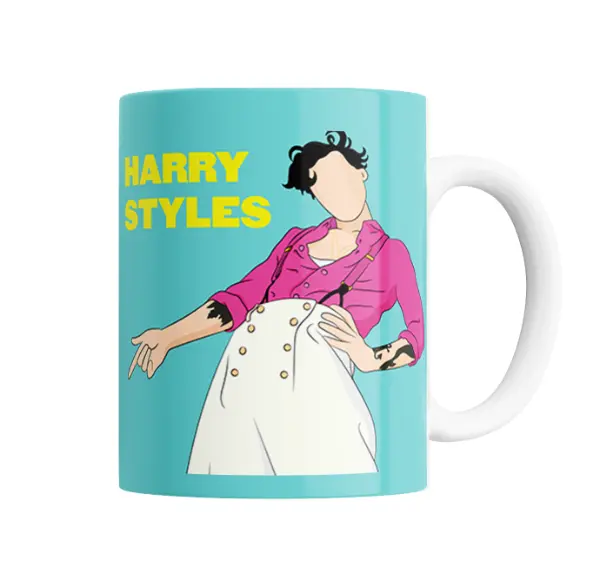 Taza de Cerámica Harry Styles Ilustración Camisa Rosa