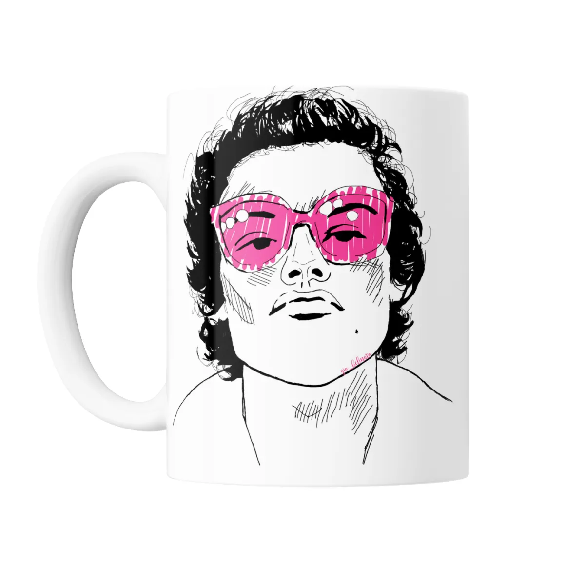 Taza de Cerámica Harry Styles Retrato Gafas Rosas - vista 2