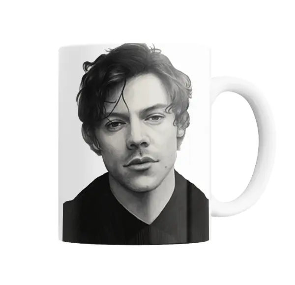 Taza de Cerámica Harry Styles Retrato a Lápiz