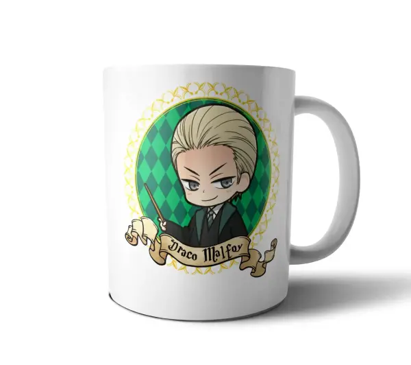 Taza de Cerámica Harry Potter Draco Malfoy Chibi Slytherin