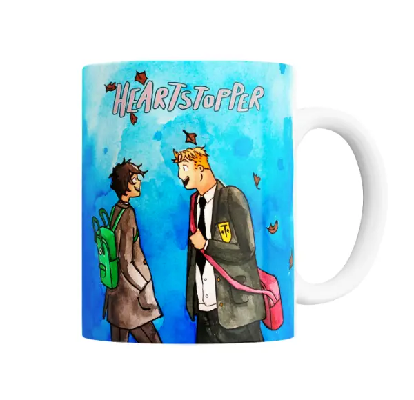 Taza de Cerámica HeartStopper Charlie y Nick