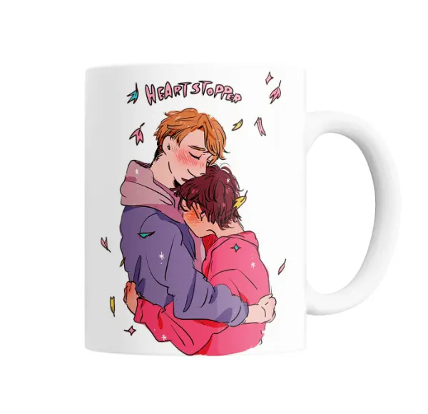 Taza de Cerámica Heartstopper Nick y Charlie abrazo
