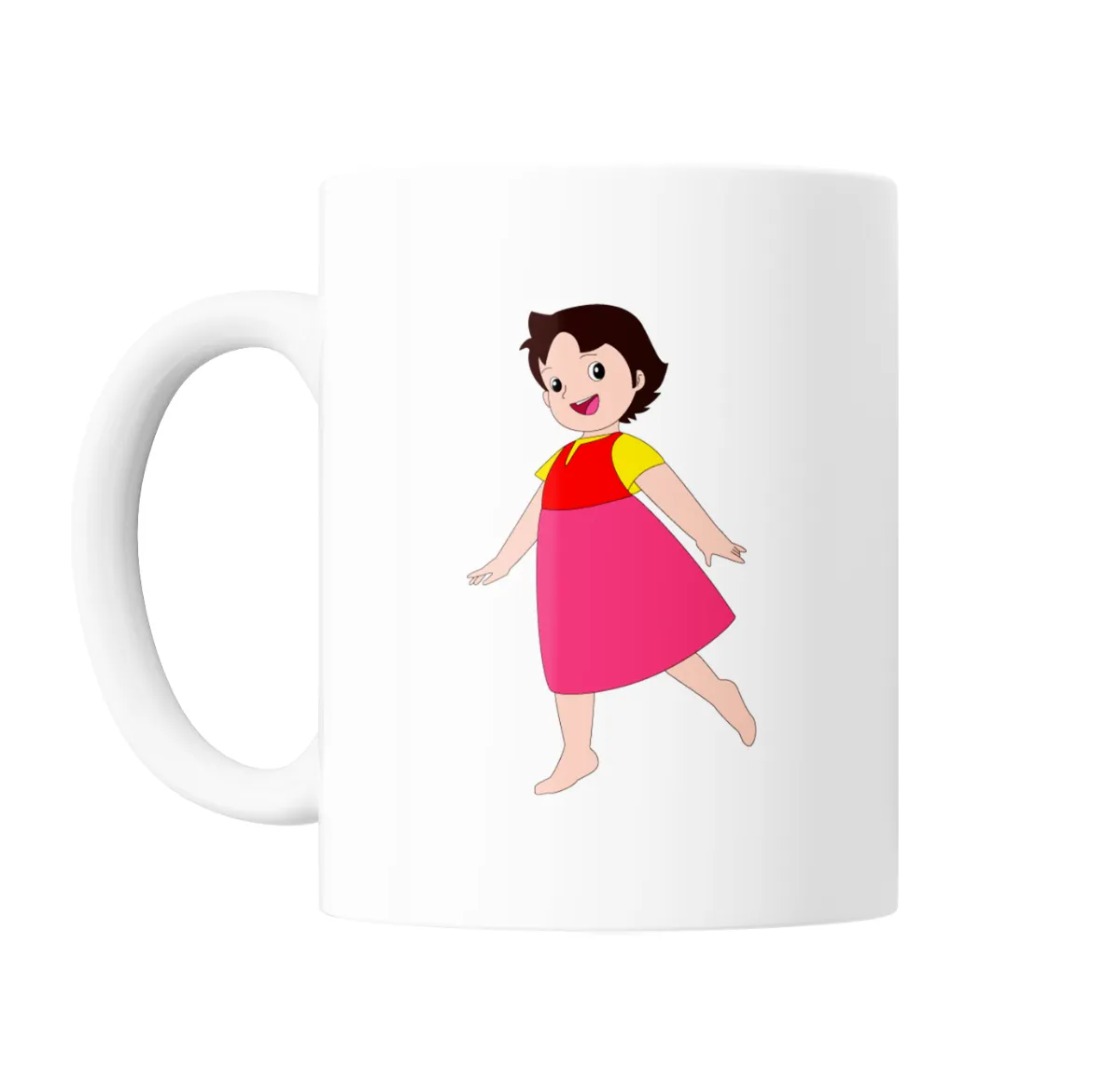 Taza de Cerámica Heidi Niña Vestido Rosa y Rojo - vista 2