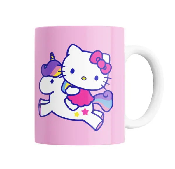 Taza de Cerámica Hello Kitty Unicornio Arcoíris