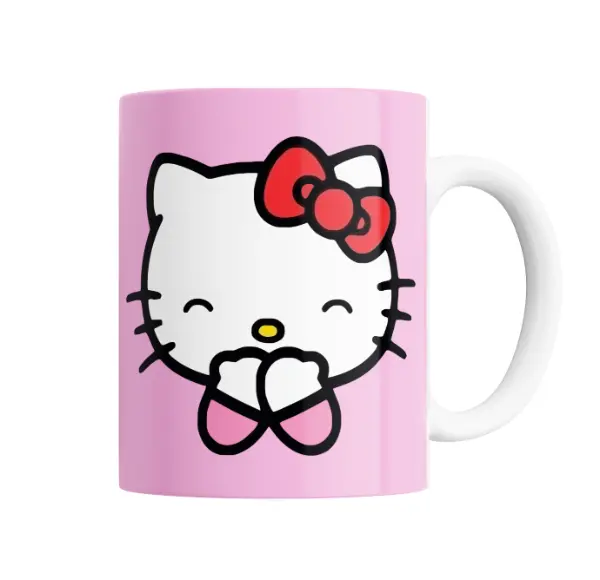 Taza de Cerámica Hello Kitty con Moño Rojo