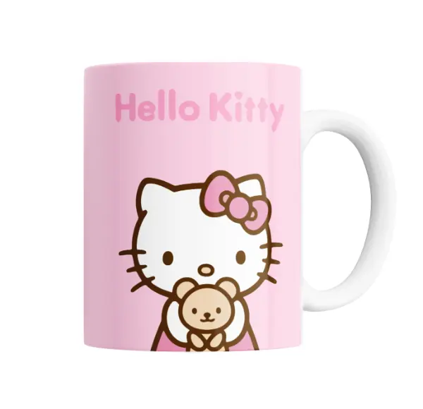 Taza de Cerámica Hello Kitty con Osito de Peluche