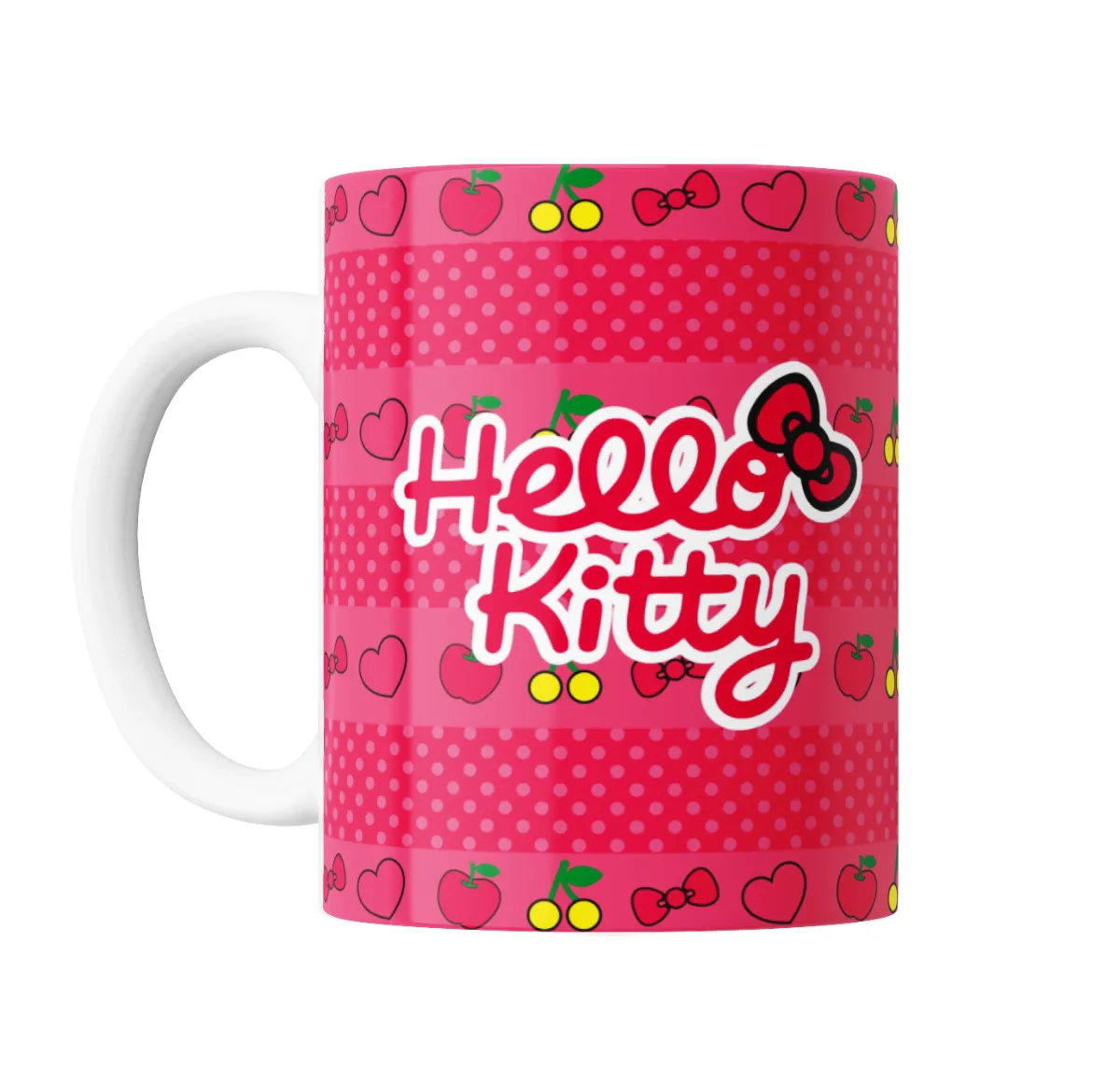 Taza de Cerámica Hello Kitty con Celular y Manzanas - vista 2