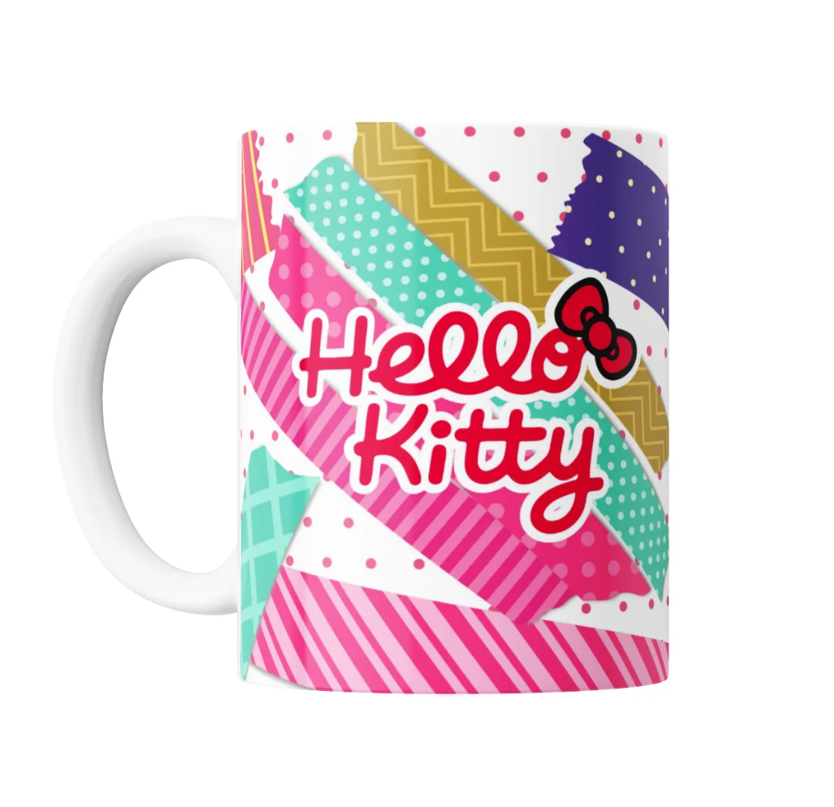 Taza de Cerámica Hello Kitty con Retazos de Colores - vista 2