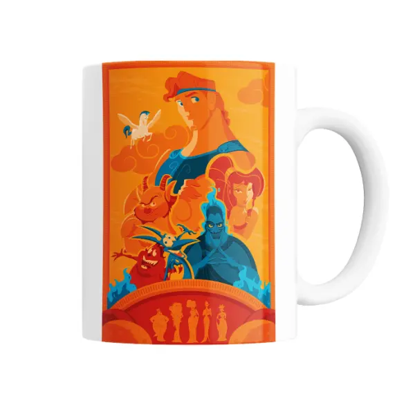 Taza de Cerámica Hercules Hades Pegaso y Megara
