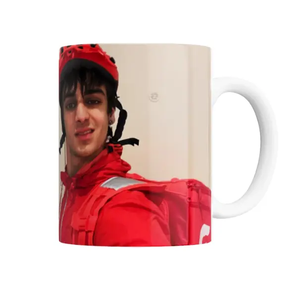 Taza de Cerámica Hilario Jose Repartidor Casco Rojo