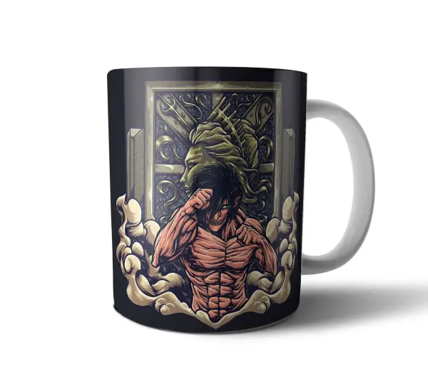 Taza de Cerámica Attack on Titan Eren Titán Acorazado y Colosal