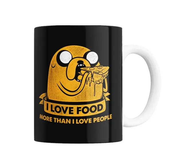 Taza de Cerámica Hora de Aventura Jake I Love Food More Than I Love People