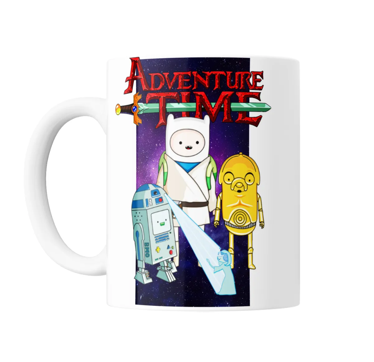 Taza de Cerámica Hora de Aventura Finn y Jake con R2-D2 y C-3PO - vista 2