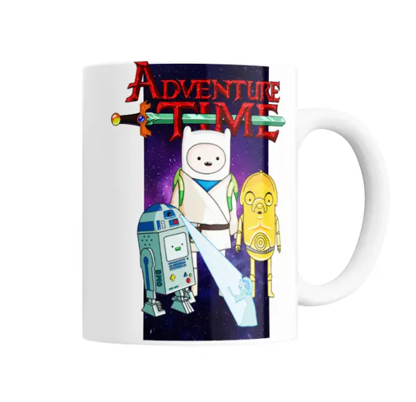 Taza de Cerámica Hora de Aventura Finn y Jake con R2-D2 y C-3PO