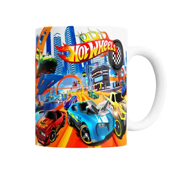 Taza de Cerámica Hot Wheels Autos en Pista Ciudad