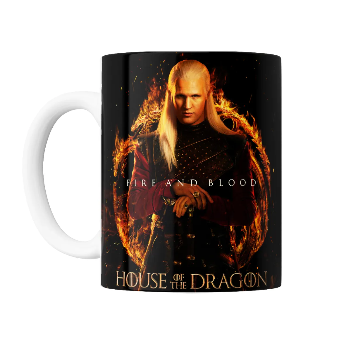 Taza de Cerámica House of the Dragon Daemon Targaryen Fire and Blood - vista 2