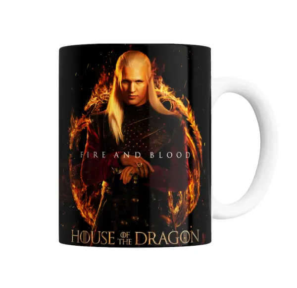 Taza de Cerámica House of the Dragon Daemon Targaryen Fire and Blood