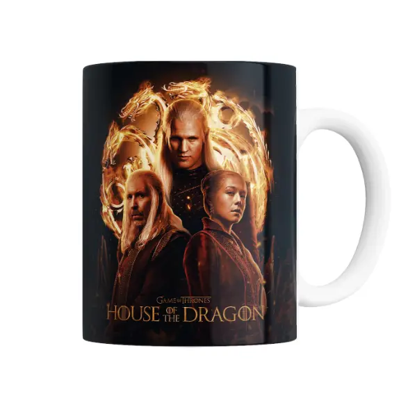 Taza de Cerámica House of the Dragon Targaryen Daemon Rhaenyra Aemond