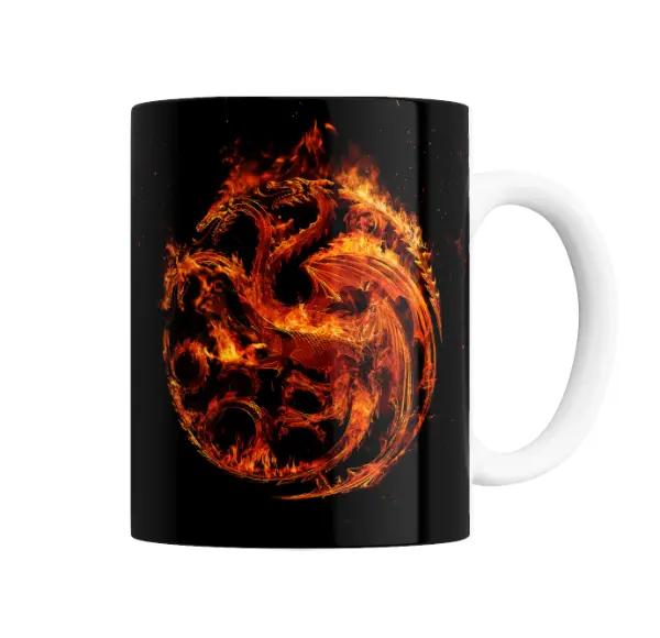 Taza de Cerámica House of the Dragon Escudo Targaryen en Llamas