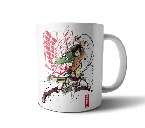 Taza de Cerámica Attack on Titan Eren Yeager Sumi-e